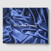 シルバーかわいらしグリッターとブルーサテンキンセアニェラ ゲストブック (裏面)