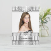 シルバーかわいらしフローラフォトキンセアニェラ招待状 招待状 (スタンド正面)