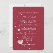 シルバーきらきら光るハート結婚ズ 招待状 (正面)