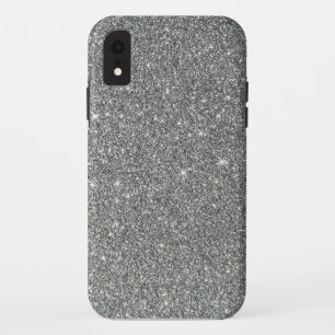 シルバーきらきら光る iPhone XRケース