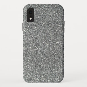 シルバーきらきら光る iPhone XRケース