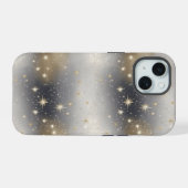 シルバーきらめくおよび金ゴールドエレガンス: スタイリッシュ iPhone 15ケース (裏面横)