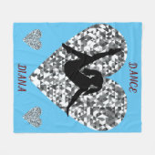 シルバーきらめくハートダンス フリースブランケット (正面(横))