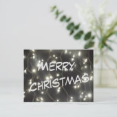 シルバーきらめくライツクリスマスはがき ポストカード (スタンド正面)