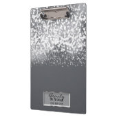 シルバーきらめくライツシックパーソナライズされたグラム クリップボード (左)