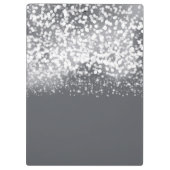 シルバーきらめくライツシックパーソナライズされたグラム クリップボード (裏面)