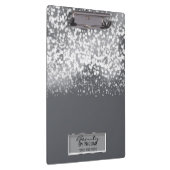 シルバーきらめくライツシックパーソナライズされたグラム クリップボード (右)