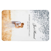 シルバーきらめくライトシャワー結婚発表 マグネット (横)