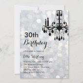 シルバーきらめく社交ダンス30th誕生日招待状 招待状 (正面)