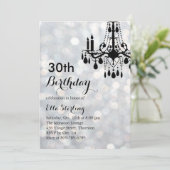 シルバーきらめく社交ダンス30th誕生日招待状 招待状 (スタンド正面)