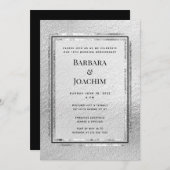 シルバーきらめく10周年記念パーティの招待状 招待状 (正面/裏面)