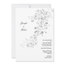 シルバーつる植物結婚式招待状