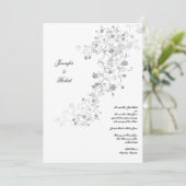 シルバーつる植物結婚式招待状 招待状 (スタンド正面)