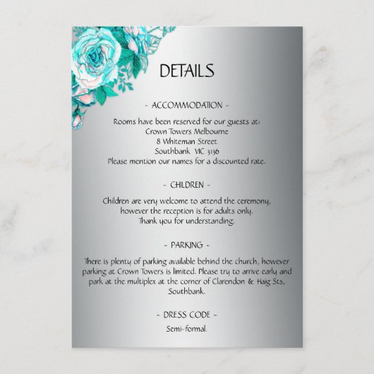 シルバーとアクアバラ結婚ズの詳細 エンクロージャーカード (正面)