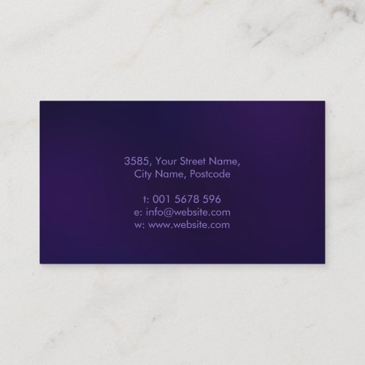 シルバーとアメジストの木の命 – Yggdrasil 名刺 (裏面)