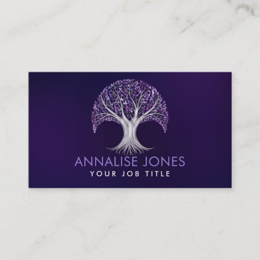 シルバーとアメジストの木の命 – Yggdrasil 名刺 (正面)