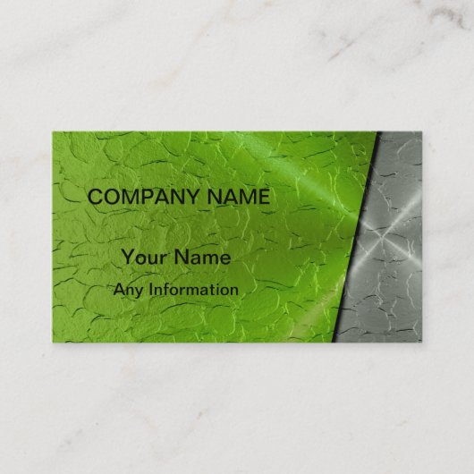 シルバーとグリーンラグジュアリーメタリック2 名刺 (正面)
