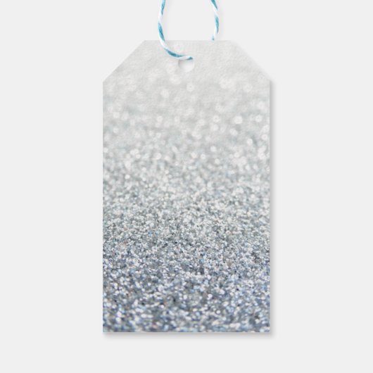 シルバーとグレーのキラキラしたギフトラベル ギフトタグ (裏面)