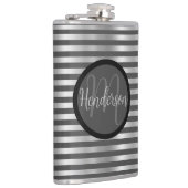 シルバーとグレーのモノグラストライプのム フラスク (右)