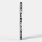 シルバーとグレーの幾何学的な抽象的ラティス柄 Case-Mate iPhoneケース (裏面 / 右)
