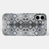 シルバーとグレーの幾何学的な抽象的ラティス柄 Case-Mate iPhoneケース (裏面 (横))