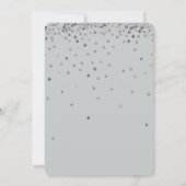 シルバーとグレーの紙吹雪結婚ドット 招待状 (裏面)