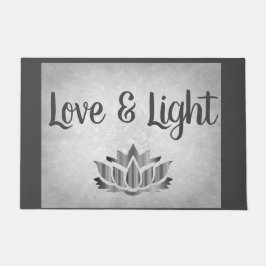 シルバーとグレーラブ&ライト ドアマット