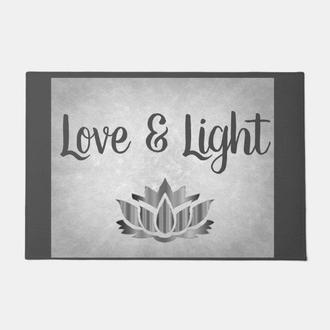 シルバーとグレーラブ&ライト ドアマット (正面)