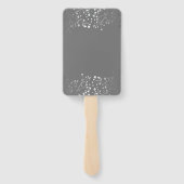 シルバーとグレー結婚のメニュー ハンドファン (裏面)