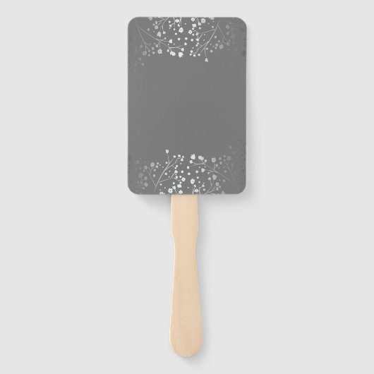 シルバーとグレー結婚のメニュー ハンドファン (裏面)