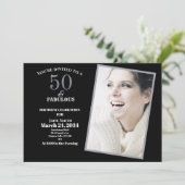 シルバーとグレー50thと素晴らしい誕生日パーティー 招待状 (スタンド正面)