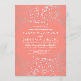 シルバーとコーラルのベイビーズブレス・リハーサルディナー 招待状