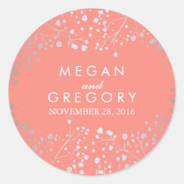 シルバーとコーラルベビー結婚ズの息 ラウンドシール