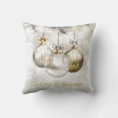 シルバーとゴールデンクリスマスボール&ボウ クッション (裏面)
