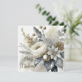 シルバーとゴールドのクリスマススプレー カスタム シーズンカード (スタンド正面)