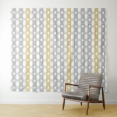 シルバーとゴールドのパターン タペストリー (インサイチュ(横))