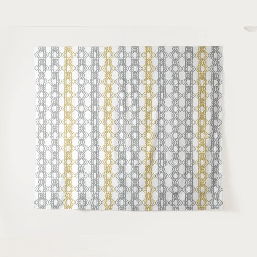 シルバーとゴールドのパターン タペストリー (正面(横))