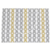 シルバーとゴールドのパターン ラージペーパーバッグ (正面)