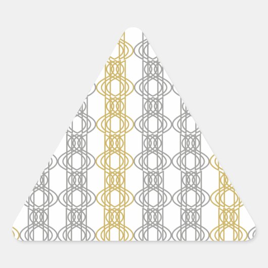 シルバーとゴールドのパターン 三角形シール (正面)