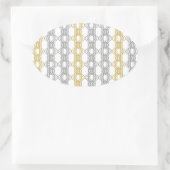 シルバーとゴールドのパターン 楕円形シール (バッグ)