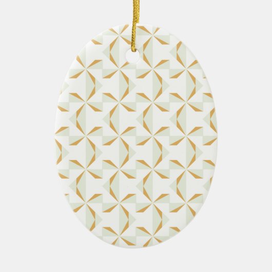 シルバーとゴールドのピンホイール セラミックオーナメント (正面)