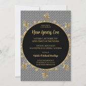 シルバーとゴールドの新年の招待状 招待状 (正面)