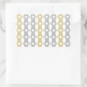 シルバーとゴールドの模様の長方形ステッカー 長方形シール (バッグ)