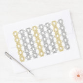 シルバーとゴールドの模様の長方形ステッカー 長方形シール (封筒)