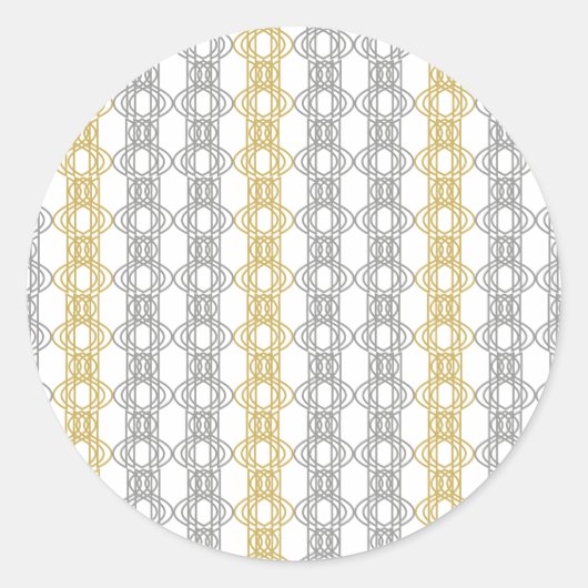 シルバーとゴールドの模様 ラウンドシール (正面)