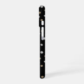 シルバーとゴールドの水玉模様 iPhone 16ケース (左側面)