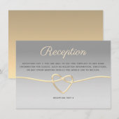 シルバーとゴールドの結婚式の招待カード (正面/裏面)