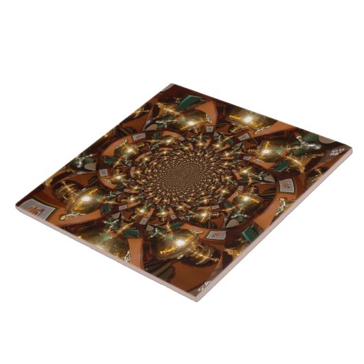 シルバーとゴールドエレガントな茶文化 – ヴィンテージサモフ タイル (側面)