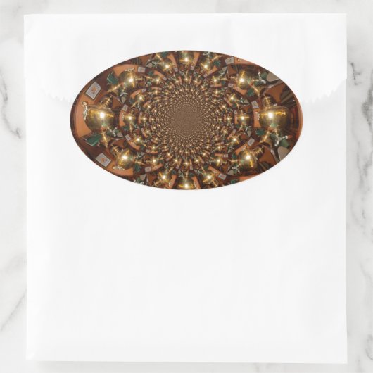 シルバーとゴールドエレガントな茶文化 – ヴィンテージサモフ 楕円形シール (バッグ)