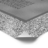 シルバーとスタイリッシュグリッター結婚の座席表 ポスター (コーナー)